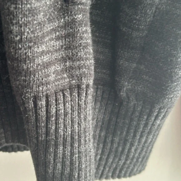 H&M L.O.G.G. dark Grey Hooded Cotton 3/4” Button Up Sweater Hoodie Small - Picture 10 of 11